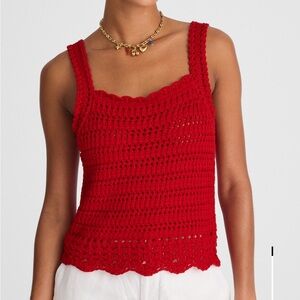 Madewell Cotton Crochet-Stitch Sweater Tank